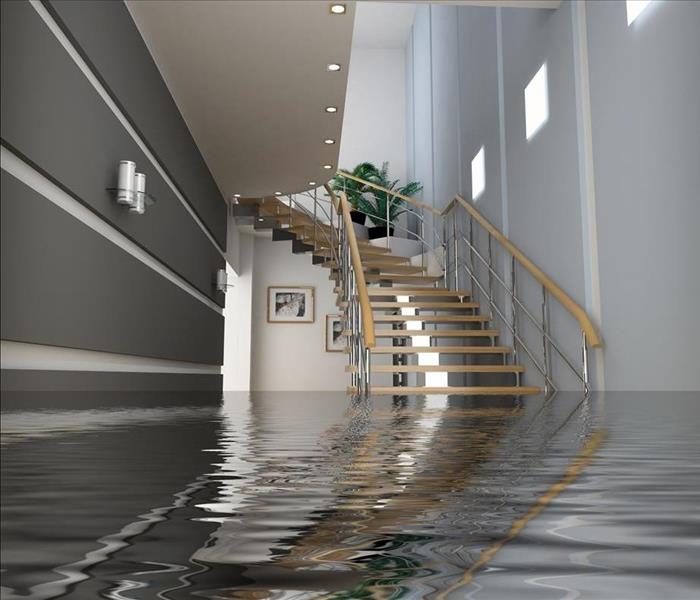 modern interior of house flood